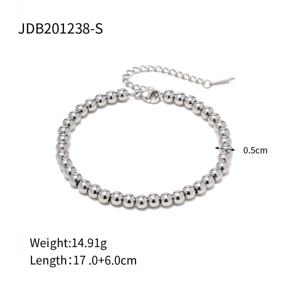 Fashion Women Bead Bracelet Stainless Steel Bracelet For Women Men Jewelry Couple Bracelet Charm Bracelet Jewelry Accessory Gift