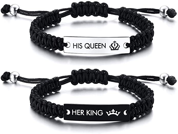 His Queen Her King Bracelet set for couples
