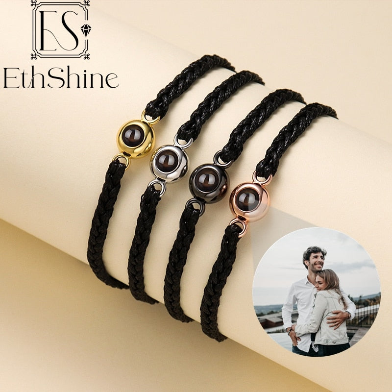 Personalized Photo Projection Bracelets for Couples
